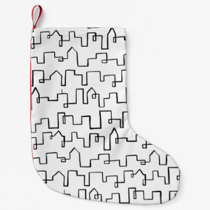 Modern Cityscape painted design Small Christmas Stocking
