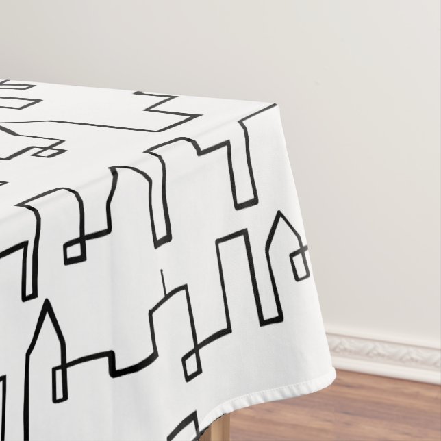 Modern Cityscape painted design Tablecloth (In Situ)