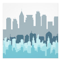 Modern Cityscape Pixel Art – Urban Skyline Design