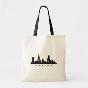 Modern Cityscape Silhouette Gift Boston Skyline Tote Bag