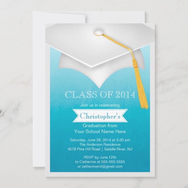 Modern Class of 2014 Graduation Party Invitation (Front)