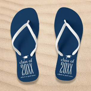 Modern Class of 2016 Graduation Cap Custom Color Flip Flops
