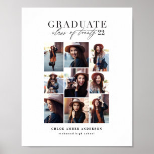 Modern class of 2019 photo graduation announcement poster