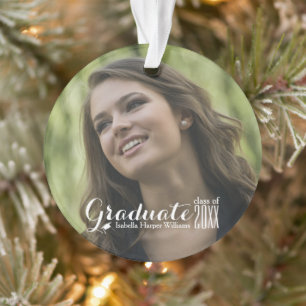 Modern Class of 2021 Graduation Cap Custom Ornament