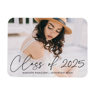 Modern Class of 2023 Black Script Graduation Magnet