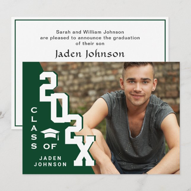 Modern Class of 2023 Grad PHOTO Graduation Party Invitation (Front/Back)