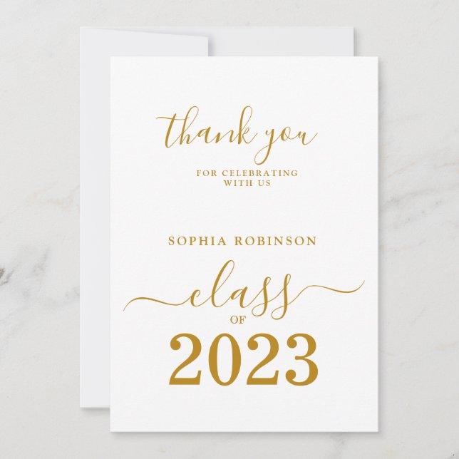 Modern Class of 2023 Graduation Thank You Card (Front)