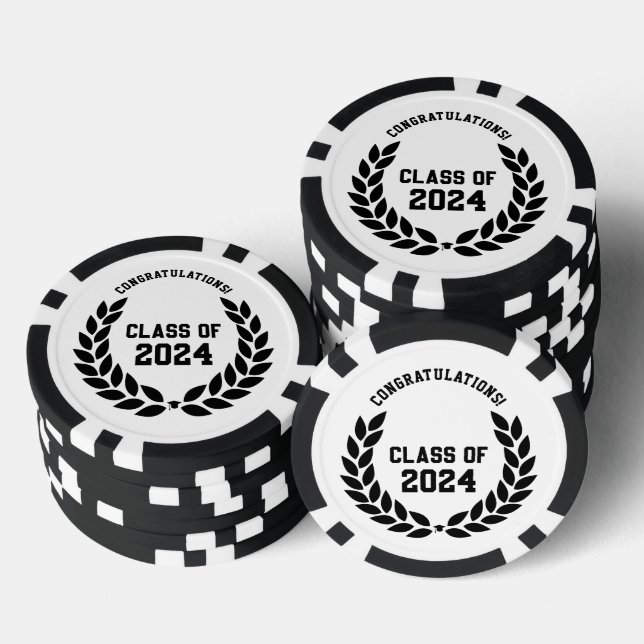 Modern Class of 2024 College Graduation Party Poker Chips (Stack)