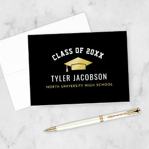 Modern Class of 2024 Gold Custom Graduation Thank You Card