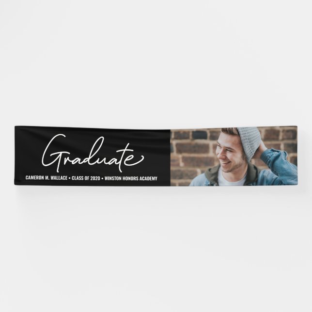 Modern Class of 2024 Graduate Photo Graduation Banner (Horizontal)