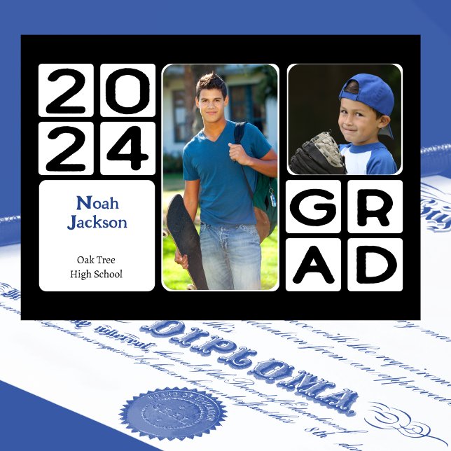 Modern Class of 2024 Graduation Announcement (Graduation Announcement - Modern way to celebrate and honor your grad. Go Class of 2024 )