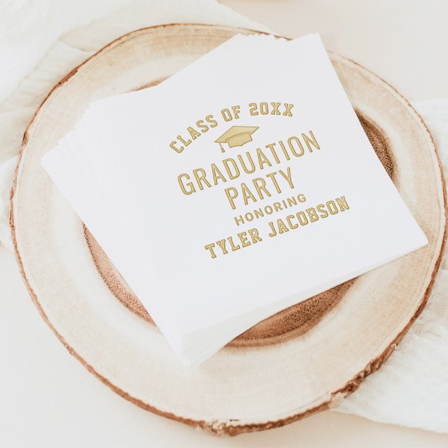 Modern Class of 2025 Custom Graduation Party Foil Napkins (Creator Uploaded)