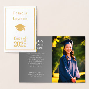 Modern class of 2025 - golden foil card