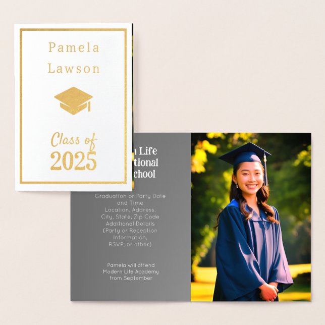 Modern class of  2025 -  golden foil card (Display)