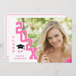 Modern Class of 2025 Grad PHOTO Graduation Party Invitation