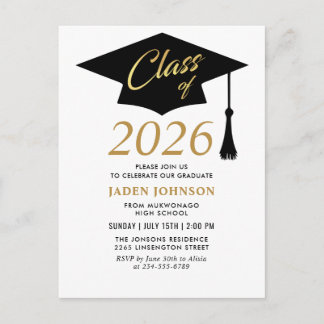 Modern Class of 2025 Graduation Party Invitation Postcard