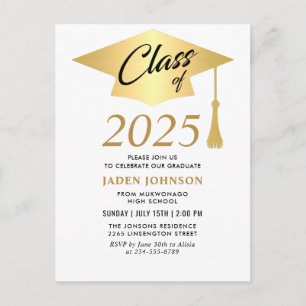 Modern class of 2025 Graduation Party Invitation Postcard