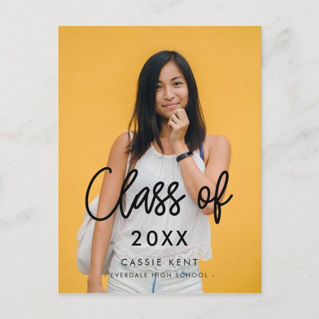 Modern Class of 2025 graduation photo Postcard (Front)