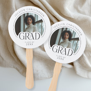 Modern Class of 2025 Photo Grad Graduation Hand Fan
