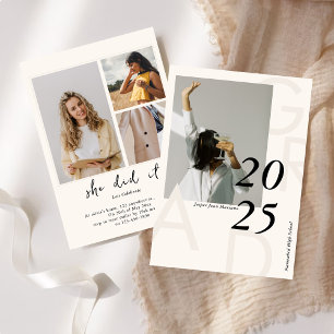 Modern Class of 2025 Photo Minimal Graduation Invitation