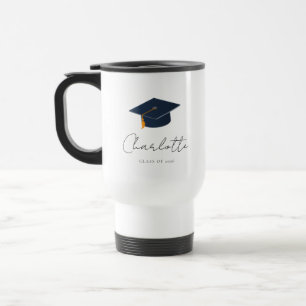 Modern Class of 2026 Minimalist Grad Hat Travel Mug