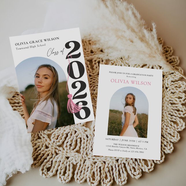 Modern Class of 2026 Photo Graduation Party Invitation (Creator Uploaded)