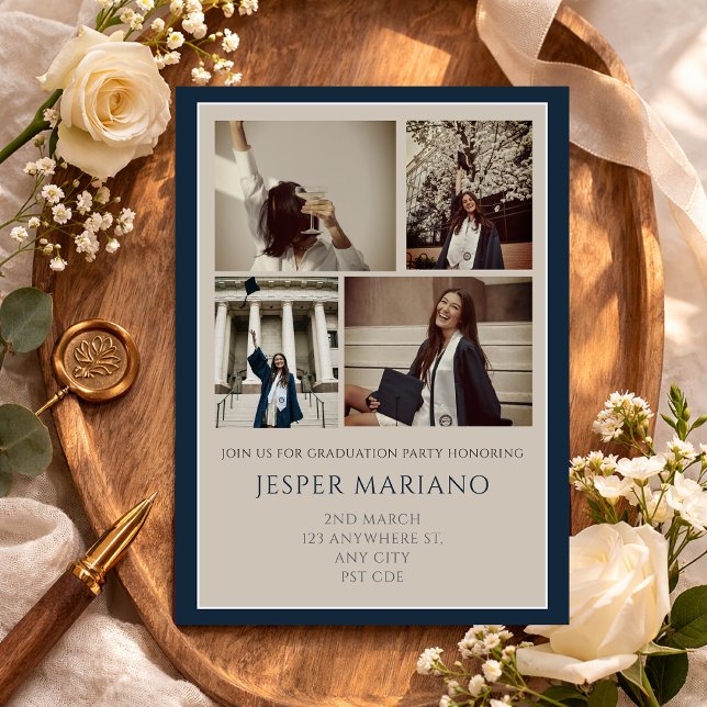 Modern Class of 2026 Photo Minimal Graduation  Invitation (Creator Uploaded)