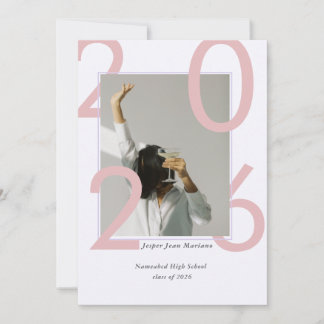 Modern Class of 2026 Photo Minimal Graduation  Invitation