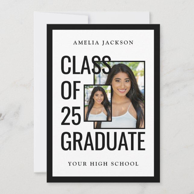 Modern Class Of 26 Grad Photos Open House Invitation (Front)