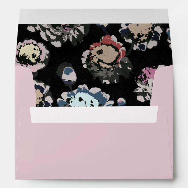 Modern classic abstract floral return address envelope (Back (Bottom))