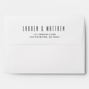 Modern Classic   Black and White Wedding Envelope