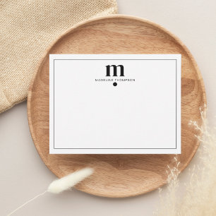 Modern Classic Black Dotted Monogram Typography Card