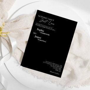 Modern Classic Black Nothing Fancy Wedding Invitation