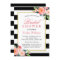 Modern Classic Black Stripes Floral Bridal Shower