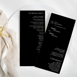 Modern Classic Black Wedding Flat Program Programme