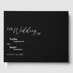 Modern Classic Black Wedding Guest Book