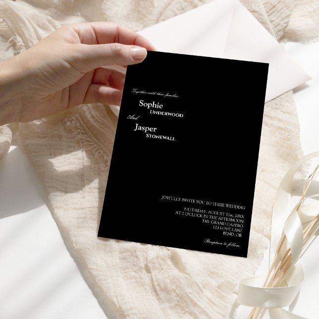 Modern Classic Black Wedding Invitation (Creator Uploaded)