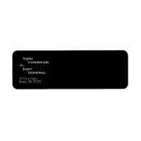 Modern Classic Black Wedding Return Address Label