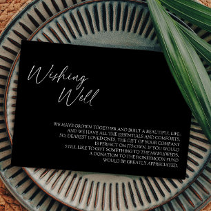 Modern Classic Black Wedding Wishing Well Enclosure Card