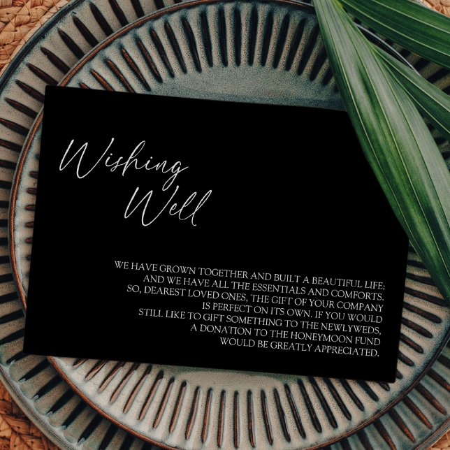 Modern Classic Black Wedding Wishing Well Enclosure Card (Creator Uploaded)