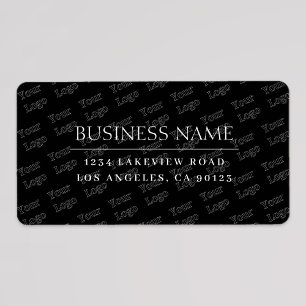 Modern Classic Black & White Tiled Logo Background Label