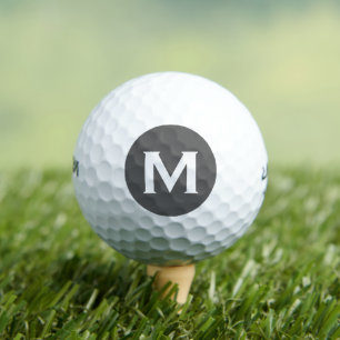 Modern Classic Block Typography Monogram Golf Balls