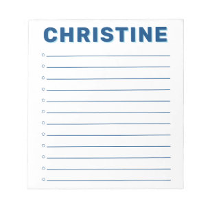 Modern Classic Bold Navy Blue Kids Teacher Boy Notepad