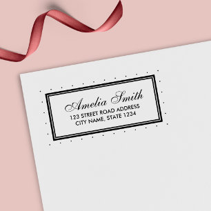 Modern Classic Border Polka Dot Home Address Self-inking Stamp