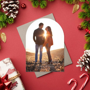 Modern Classic Calligraphy Script Photo Holiday Acrylic Invitations