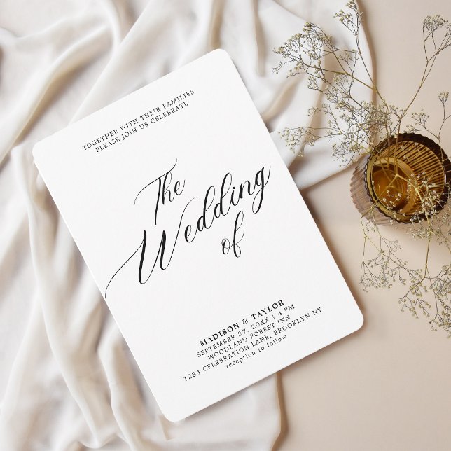 Modern Classic Calligraphy White The Wedding of Invitation (Creator Uploaded)