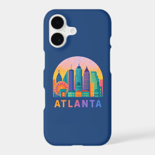 Modern Classic City Atlanta Skyline Blue