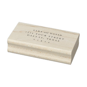 Modern Classic Couple Envelope Return Address Rubber Stamp