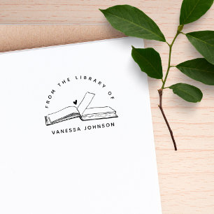 Modern Classic Custom From The Library Book Rubber Stamp
