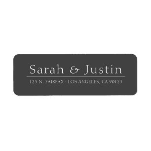 Modern Classic Dark Grey Wedding Return Address,